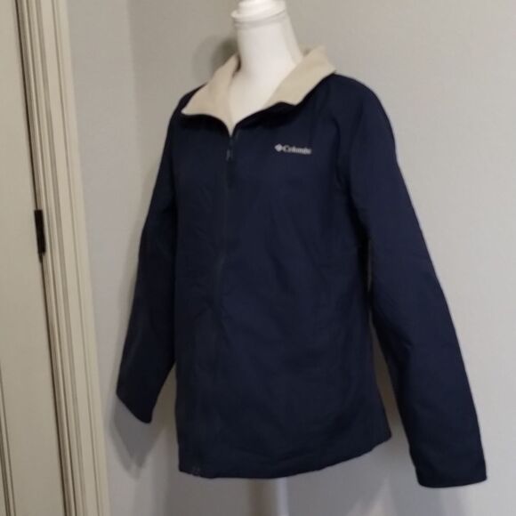 𝅺COLUMBIA Omni Shield Jacket Coat Zip Navy Size Large Men's - Picture 2 of 10